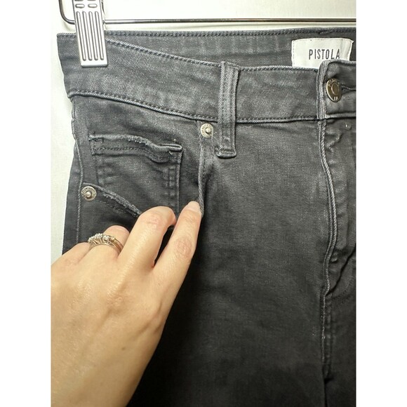 Pistola Black Skinny Mid Rise Jeans Denim Grunge Goth Stretch Women's 28 - Picture 3 of 12